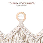 Osunnus Macrame Wall Hanging Macrame Valance Curtain for Window Doorway 40" x 30" Boho Macrame Wall Tapestry Decor with Tassel, 1 Panel - Image 7