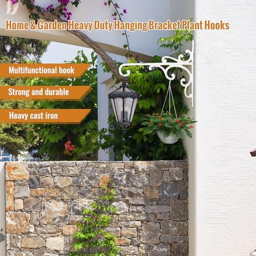 Sungmor Cast Iron Wall Hook Plant Hangers - 2PC White - Image 5