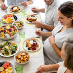 Set of 8 Cotton Linen Placemats, 15x15 Round Scalloped Cloth Table Mats, Embroidery Machine Washable, Wrinkle Resistance Fabric Place Mats for Wedding Summer Baby Shower Party Table Decor-Milky - Image 7