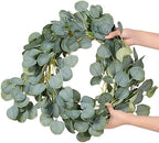 6Pack Artificial Eucalyptus Garland, 6 ft Faux Silk Eucalyptus Leaves Vines Handmade Garland Greenery Wedding Backdrop Arch Wall Decor - Image 5