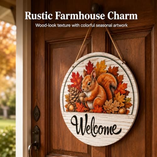 Interchangeable Door Sign, 12 In Wooden Welcome Sign for Front Door (2 Set * 12Pcs) - Image 2