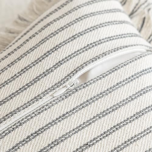 YEENAASY Throw Pillow Covers 22x22 Boho Striped Pillow Cases with Tassel - Image 3