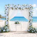 Findosom Total 12.4Ft Artificial Flowers Garlands for Decoration, Blue - Image 3