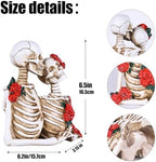 Skull Decor Halloween Decoration: Skeleton Couple Figurines Resin Gothic Statues Vintage Home Decor for Shelf Table Mantel Collectible Wedding Gift (D-Small) - Image 2