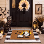 Moucuny 2 Pcs Halloween Coir Doormat Outdoor Glowing, Non Slip by Moucuny