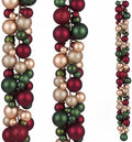 2 Pcs 6 ft Christmas Ball Ornament Garland, Retro by Yuxung