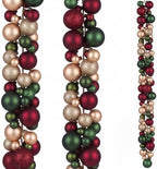 2 Pcs 6 ft Christmas Ball Ornament Garland, Retro by Yuxung