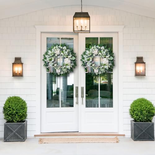 WREATHOME Spring Summer 22" Wreath for Front Door Window Porch Wall - Image 4