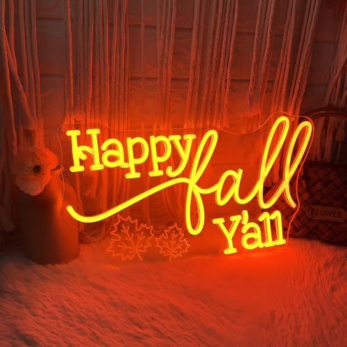 Happy Fall Y’all Neon Sign 16.5x8.9/20.5x11.1nch Autumn LED Light - Image 6
