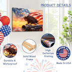 HomeifHue July 4th Patriotic Canvas Wall Art 4th of July USA Decorations American Flag Painting Picture Eagle Pictures for Wall Decor Independence Day Home Decor（F6 24x36in） - Image 4