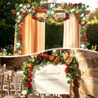 Aneco 4‑Pack 6 Ft Terracota Artificial Eucalyptus Orange Rose Garland Vine - Image 6