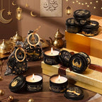 MTLEE 20 Set Ramadan Mubarak Scented Candle with Organza Bag and Cards Ramadan Gifts Eid Candles Muslim Scented Light Islamic Party Favors Gifts for Home Muslim Islam Festival Holiday Decor(Black) - Image 2