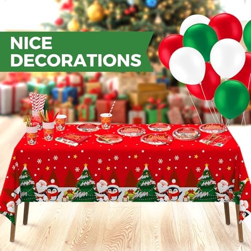 COYLAPY 189pcs Disposable Plates and Napkins Set for Christmas - Image 3