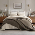 EVERGRACEHOME Chunky Chenille Knit Throw Blanket, 90 x 90, Mocha Brown by EVERGRACE