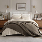 EVERGRACEHOME Chunky Chenille Knit Throw Blanket, 90 x 90, Mocha Brown by EVERGRACE