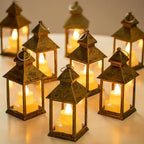 Romadedi Gold Mini Lantern for Centerpiece, Pack of 10 by ROMADEDI