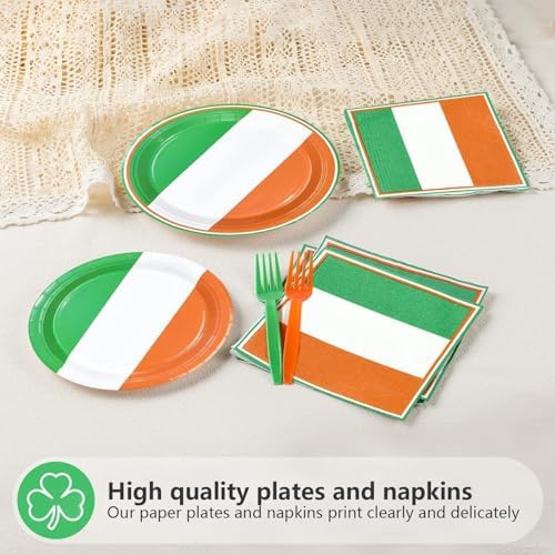 96 Pcs Irish Flag Themed Party Decorations, Serves 24 - Image 3