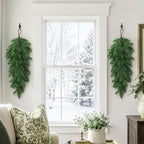 2 Pcs Extra Length Artificial Christmas Teardrop Swag, Greenery Door Swag - Image 5