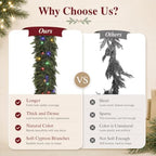 2PCS 6FT (12FT) Pre-Lit Cedar Christmas Garland with Lights, Mantel Decor. - Image 4