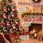 24 Set Mini Christmas Stockings Set with Holiday Character, 6 Inch Faux Fur Xmas Hanging Stocking Bulk Small Plush Xmas Stocking with Christmas Kraft Gift Tags - Image 6