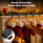 Stocking Holders for Mantle Set of 6, Metal Christmas Stocking Holder, Weighted Stocking Hangers with Non-Slip Protective Pad, Mantle Garland Hanger for TV Stand | Staircase | Dresser - Image 5