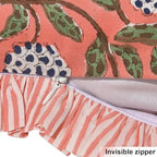Ridhi Dark Salmon Pink Floral Block Print Throw Pillow Covers 20x20 Inch - Image 3
