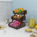 Dorhors Fruit Basket for Kitchen Counter Organizer,Fruit Bowl Stand Storage - Image 2