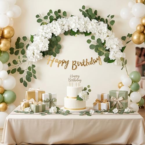 Auihiay Artificial Hydrangea Flower Garland, Wedding Arch Flowers - Image 7