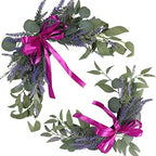 H&W 2pcs Artificial Wedding Arch Flowers for Wedding Sign, Floral Swag Dusty Decor for Reception Ceremony Backdrop Sweetheart Table （Lavender） - Image 2