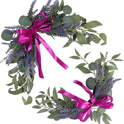H&W 2pcs Artificial Wedding Arch Flowers for Wedding Sign, Floral Swag Dusty Decor for Reception Ceremony Backdrop Sweetheart Table （Lavender） - Image 2
