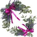 H&W 2pcs Artificial Wedding Arch Flowers for Wedding Sign, Floral Swag Dusty Decor for Reception Ceremony Backdrop Sweetheart Table （Lavender） by HW