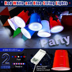 Hiboom 1 Pack 13 ft Red White Blue Shot Cup String Lights for 4th of July - Image 3