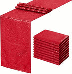 Red Table Runners 10 Packs 12x108 Inch Glitter Sequin Table Runners for Birthday Party Bridal Shower Banquet Wedding Table Decorations by SoarDream