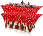 Oudain 2 Pcs Christmas Tablecloth 6 ft Red Green and Gold Table Cover by Oudain