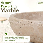 FNTSTICGOODS Travertine Decorative Bowl - 7.8” Diameter & 2” Height - Key Bowl for Entryway Table - Travertine - Organic Modern Centerpiece - Beige/Natural - Image 4