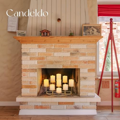 Candeldo Candle Holder for Inside Fireplace, Gold Metal Candelabra - Image 2