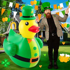 Hungdao 1 Pc 4 ft St. Patrick's Day Inflatable Duck Giant Blow up Rubber Duck with Lucky Shamrock Hat for St. Patrick's Day Golf Cart Parade Outdoor Yard Lawn Decorations (Air Pump Not Included) by Hungdao