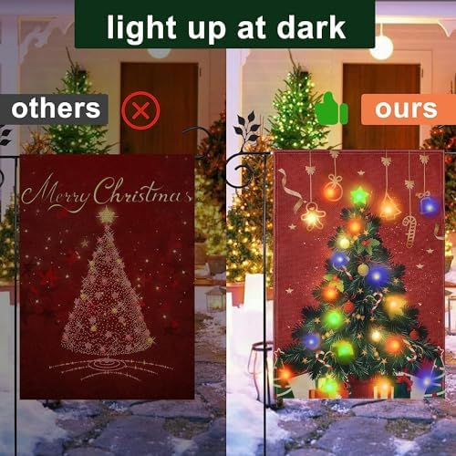 Lighted Christmas Garden Flag for Outside, Xmas Tree (Christmas Tree - Multicolor, 28x40 Inch) - Image 3