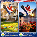 USA 250th Anniversary 29.9in Eagle Garden Stake Lights with Solar Lantern - Image 4