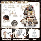 Nuogo 24 Pcs Winter Tiered Tray Decorations Set and 2 Tiered Tray Stand with Handle Winter Table Decoration Tabletop Snowman Decorations for Christmas Home Farmhouse Hot Cocoa - Image 5