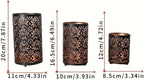 3PCS Candlestick Candle Barrels Moroccan Style Retro Lanterns Projection Lights Hollowed-Out Decorations Home Ramadan Hanging Outdoor Indoor Courtyard Porch Festival Weddings - Image 2
