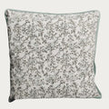 Palm & Loom 100% Cotton Linen Cushion Cover - Decorative Throw Pillow Case with Powder Blue & Green Print with Pipping - Traditional Living Room, Bedroom Pillow Cover (Jal, 20" x 20" (Pack of 1)) by PalmLoom
