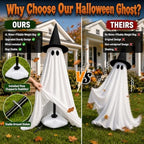 Halloween Ghost Decorations Indoor, 2 Pack Light Up Ghosts with A Broom - Image 3