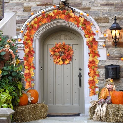 RECUTMS 6 Pcs Fall Maple Leaves Garland for Table Centerpieces Decorations - Image 4