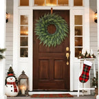 24" Lifelike Touch Artificial Cedar Wreath for Front Door Christmas Decor - Image 2