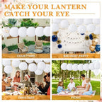 Treela 48pack White Chinese Paper Lanterns for Wedding Party Decor, 10" - Image 6