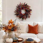 26 Inch Fall Wreaths for Front Door, Eucalyptus and Blueberry Wreath - Image 5
