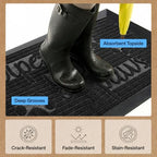 GORILLA GRIP WeatherMAX Door Mat, Indoor Outdoor Use, 35x23, Black Paw - Image 5