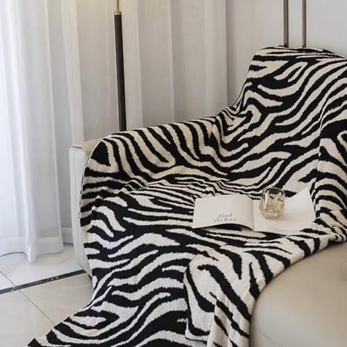 Fluffy Fleece Throw Blanket for Couch, Soft Cozy Black and White Zebra Blankets Fuzzy Thick Twin Blanket for Women, All Seasons (50x70 Inch) - Image 4