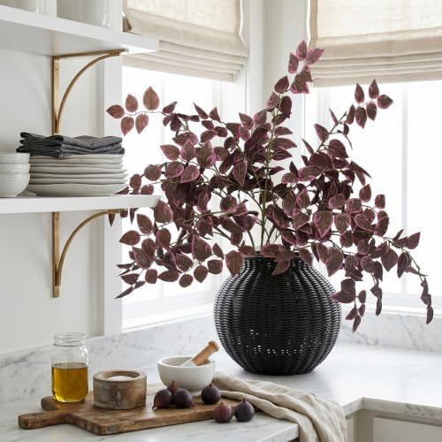 Daynight 12 Pcs Fall Artificial Eucalyptus Stems, 35″ Silk Faux Fall Stems - Image 6